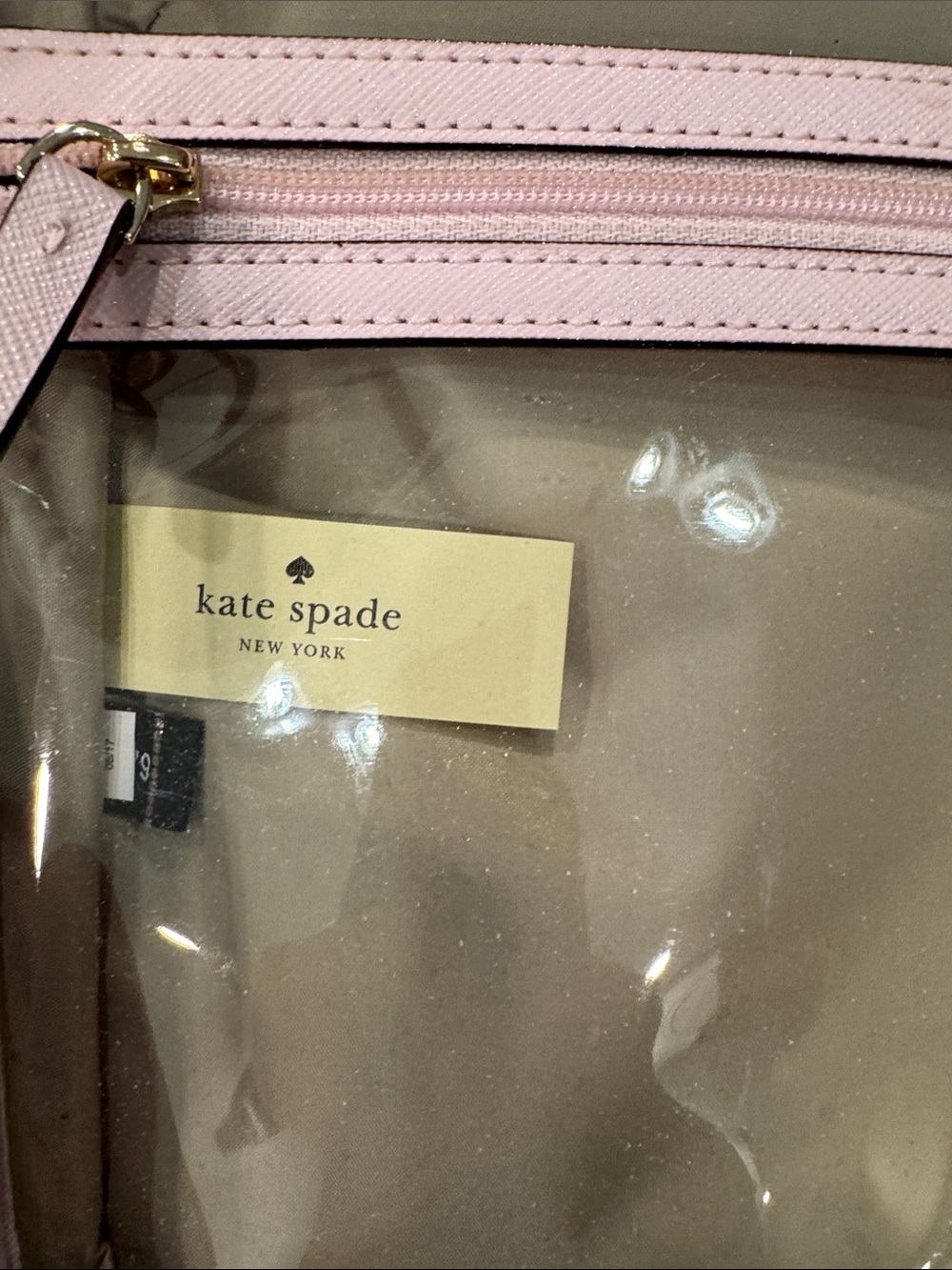 kate spade Light Pink Cosmetic Case with Rose Gold Glitter Dots - Picture 4 of 5